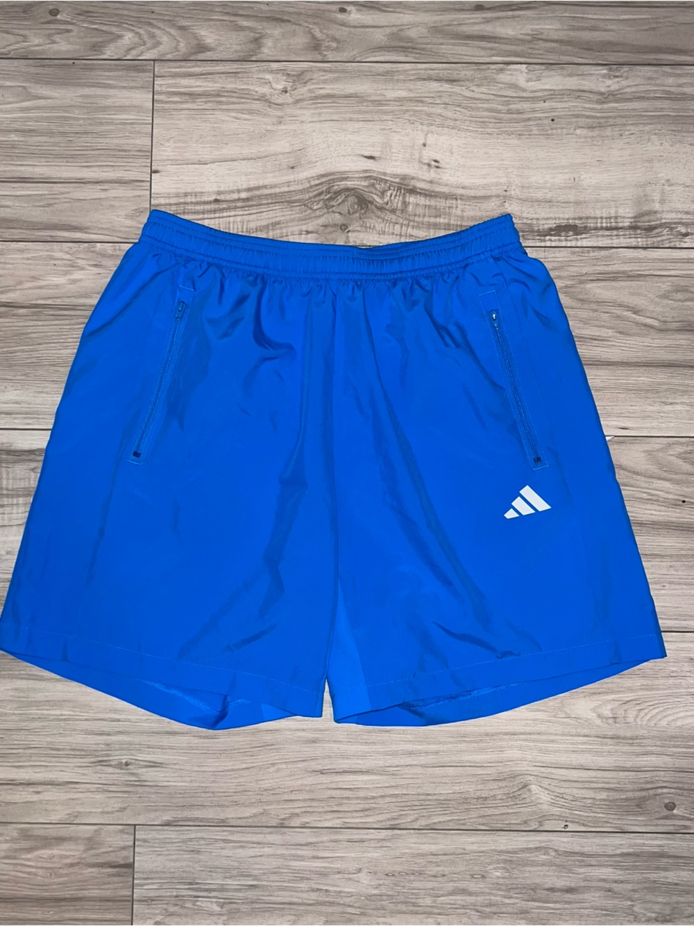 Adidas AeroReady Royal Blue Athletic Training Shorts Men’s Large Zip Pockets